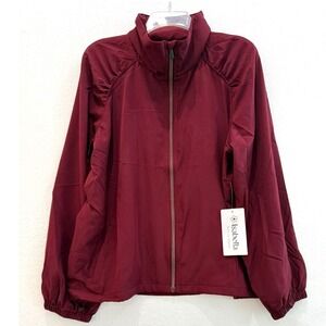 NWT Isabella‎ Active Wear Size 1X Stretch Track Jacket Burgundy